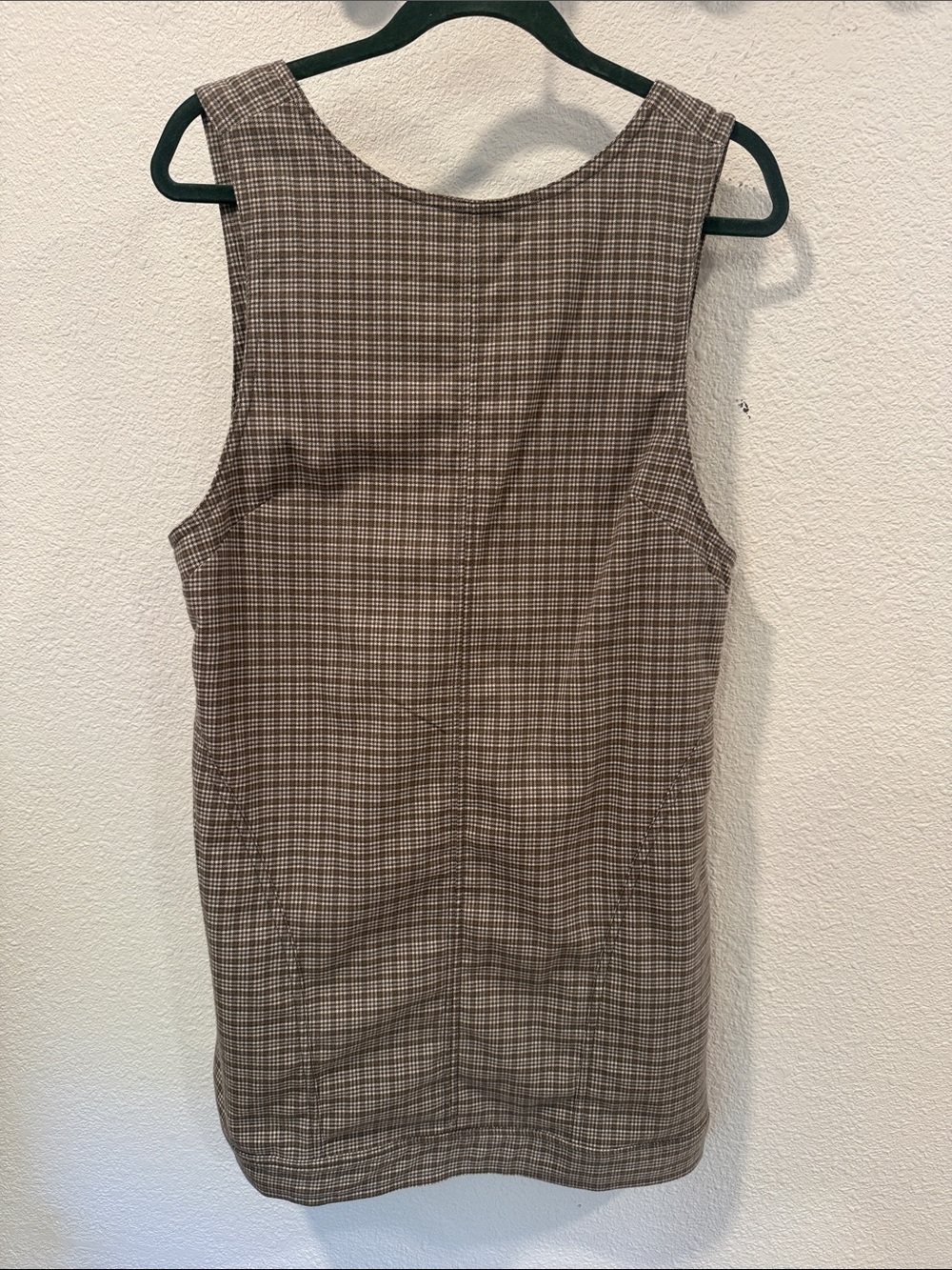 Free People Brown Plaid Sleeveless Shift Dress